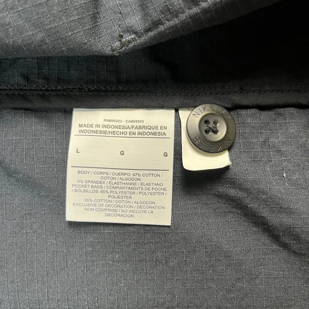 Nike SB Flex Coaches Chore Jacket Black Ripstop Utility Skate Coat Mens Large L - Picture 14 of 16